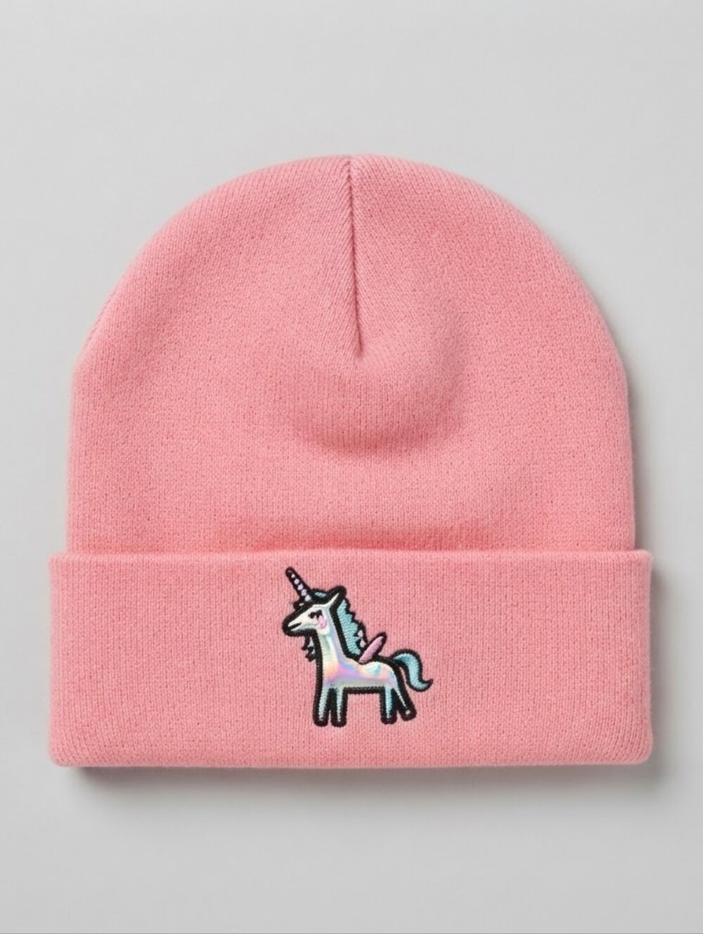 H&M DIVIDED Women's Pink Cuffed Knit Beanie Hat One Size